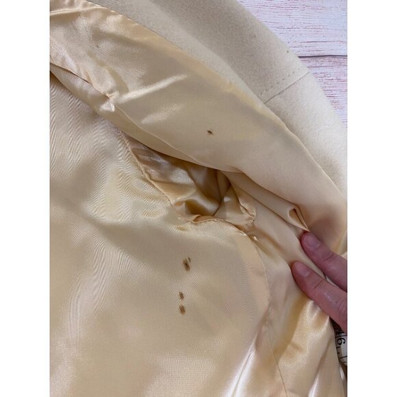 Vintage Cashmere Women's Cream 60's Button Front Coat - L/XL - Picture 14 of 16